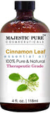 Majestic Pure Cinnamon Essential Oil - Pure and Natural, Therapeutic Grade Cinnamon Oil - 4 fl oz