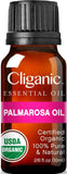 USDA Organic Palmarosa Essential Oil, 100% Pure Natural Undiluted (10ml), Therapeutic Grade for Aromatherapy | Premium Certified Organic | Cliganic 90 Days Warranty