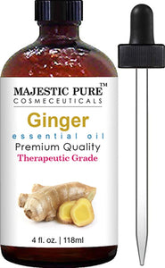 Majestic Pure Ginger Root Essential Oil, Pure and Natural with Therapeutic Grade, Premium Quality Ginger Root Oil, 4 fl. oz.