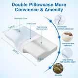 Winjoy Contour Memory Foam Pillow Orthopedic Sleeping Pillows, Ergonomic Cervical Pillow for Neck Pain - for Side Sleepers, Back and Stomach Sleepers, Free Pillowcase Included