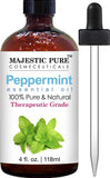 Majestic Pure Peppermint Essential Oil, Pure and Natural, Therapeutic Grade Peppermint Oil, 4 fl. oz.