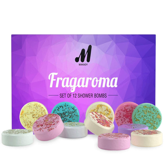 Flagaroma Set Of 12 Shower Bombs – Shower steamers - Aromatherapy – Essential Oils for Home Spa – In Shower Steamer Spa Gifts - Vaporizing Shower Tablets – Gifts for Mom and Wife – Perfect Gift Set