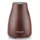 URPOWER 2nd Version Essential Oil Diffuser Aroma Essential Oil Cool Mist Humidifier with Adjustable Mist Mode,Waterless Auto Shut-Off and 7 Color LED Lights Changing for Home (White)