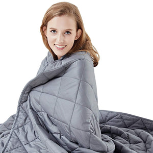 Hypnoser Weighted Blanket 15 lbs 48"x72" for Kids and Adults | Breathable Material for 100-150 lbs Individual,Fits Twin or Full Size Beds (Dark Grey)