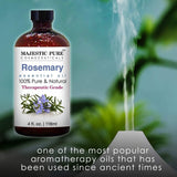 Majestic Pure Rosemary Essential Oil - Pure and Natural Aromatherapy Oil - Therapeutic Grade, 4 fl. oz.