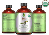 SVA Organics Eucalyptus Essential Oil Organic 4 Oz USDA with Dropper 100% Pure Natural Undiluted Premium Therapeutic Grade Oil for Diffuser, Aromatherapy, Face, Body & Hair Care