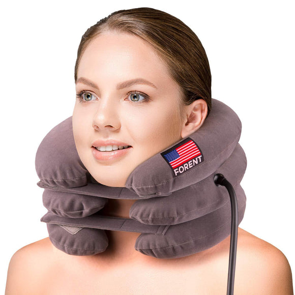 Inflatable Cervical Neck Traction Device & Collar Brace, USA Designed, Best for Neck Support & Instant Relief for Chiropractic Chronic Neck Pain, Spine Alignment, Adjustable Pillow Size, (Universal)