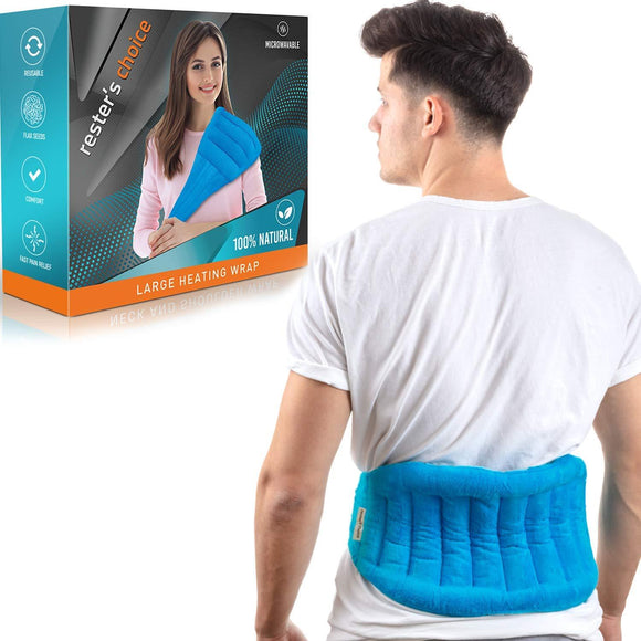 Microwave Heating Pad for Back Pain Microwavable | Heat Wrap for Back, Legs, Stomach Cramps, Neck and Shoulders, Lower Back Heating Pad | All-Natural Portable Moist Hot or Cold Therapy