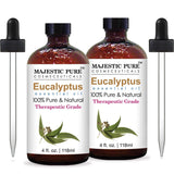 Majestic Pure Eucalyptus Essential Oil, Pure and Natural with Therapeutic Grade, Premium Quality Eucalyptus Oil, 4 Ounces