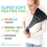 Soothing Company Microwavable Extra Large Heating Pad for Lower Back Pain, Legs, Stomach Cramps, Neck and Shoulders | Portable Hot/Cold Pain Relief | Soft, Reusable and Cordless Microwave Heat Wrap