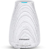 URPOWER 2nd Version Essential Oil Diffuser Aroma Essential Oil Cool Mist Humidifier with Adjustable Mist Mode,Waterless Auto Shut-Off and 7 Color LED Lights Changing for Home (White)