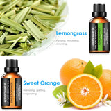 URPOWER Essential Oils, Upgraded 6 Aromatherapy Essential Oil Diffuser Essential Oils 100% Pure Lavender, Peppermint, Sweet Orange, Eucalyptus, Tea Tree, Lemongrass Essential Oil Gift Set 10ml/each