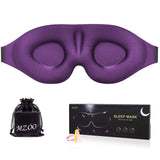 MZOO Sleep Eye Mask for Men Women, 3D Contoured Cup Sleeping Mask & Blindfold with Ear Plug, Concave Molded Night Sleep Mask, Block Out Light, Soft Comfort Eye Shade Cover for Travel Yoga Nap, Black