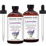 Majestic Pure Lavender Oil, Natural, Therapeutic Grade, Premium Quality Blend of Lavender Essential Oil, 4 fl. Oz