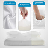 MARNUR 23.5×14.5×5.5 in Cervical Pillow Contour Memory Foam Orthopedic Pillow for Neck Pain Sleeping for Side Sleeper Back Sleeper Stomach Sleeper+White Pillowcase(1 PCS)