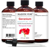 Majestic Pure Geranium (Pelargonium Asperum) Essential Oil Therapeutic Grade, 2 fl.Oz