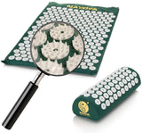 Nayoya Back and Neck Pain Relief - Acupressure Mat and Pillow Set - Relieves Stress, Back, Neck, and Sciatic Pain - Comes in a Carry Case for Storage and Travel - As Seen in USA Today