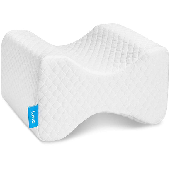 Luna Orthopedic Knee Pillow for Sciatica Relief, Back Pain, Leg Pain, Pregnancy, Hip and Joint Pain | Memory Foam Wedge Contour for Side, Back & Side Sleepers | CertiPUR-US Certified & Designed in USA