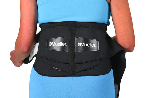 Mueller 64179 Adjustable Back Brace with Removable Pad Fits Waist Size Plus (28