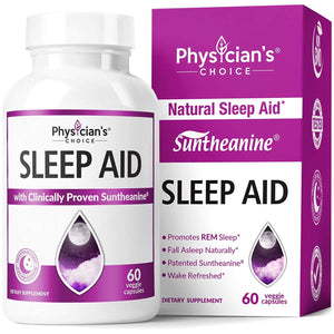 Sleep Aid with Valerian Root, Patented Suntheanine, 100% Natural, Chamomile, Suntheanine & P5P Wake Up Feeling Rested, Sleeping Pills for Adults Extra Strength