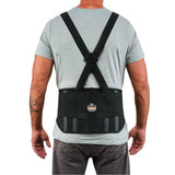 Ergodyne ProFlex 1600 Back Support Brace, 9" Extended Support, High Cut Front For Mobility, Large,Black