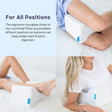 Luna Orthopedic Knee Pillow for Sciatica Relief, Back Pain, Leg Pain, Pregnancy, Hip and Joint Pain | Memory Foam Wedge Contour for Side, Back & Side Sleepers | CertiPUR-US Certified & Designed in USA