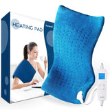 Electric Heating Pad for Pain Relief - Saferell Fast-Heating Pad for Back & Cramps, XL Size 12" x 24" with Ultra-Soft Moist/Dry Heat Therapy, 6 Temperature Settings & Auto Shut-Off